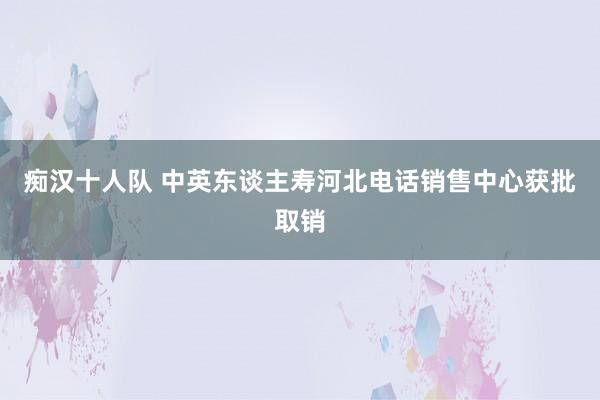 痴汉十人队 中英东谈主寿河北电话销售中心获批取销