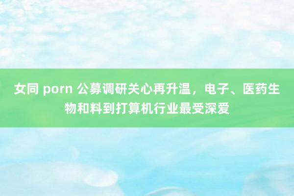 女同 porn 公募调研关心再升温，电子、医药生物和料到打算机行业最受深爱