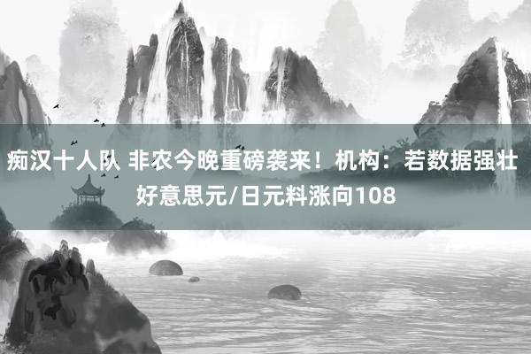 痴汉十人队 非农今晚重磅袭来！机构：若数据强壮 好意思元/日元料涨向108