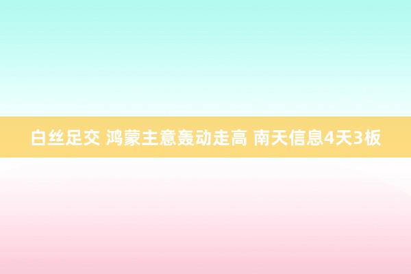 白丝足交 鸿蒙主意轰动走高 南天信息4天3板