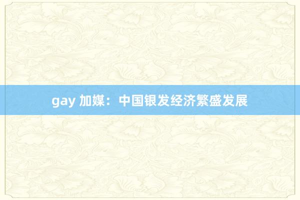 gay 加媒：中国银发经济繁盛发展