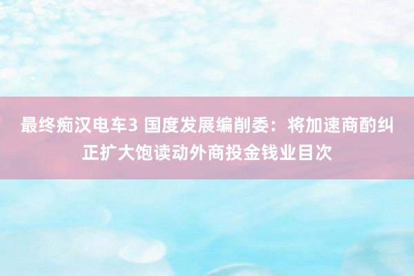 最终痴汉电车3 国度发展编削委：将加速商酌纠正扩大饱读动外商投金钱业目次