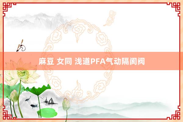 麻豆 女同 浅道PFA气动隔阂阀