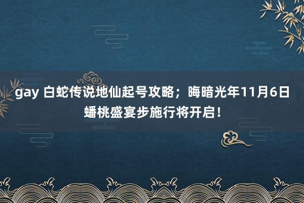 gay 白蛇传说地仙起号攻略；晦暗光年11月6日蟠桃盛宴步施行将开启！