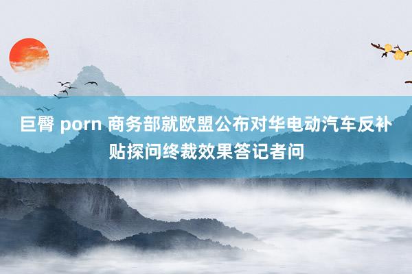 巨臀 porn 商务部就欧盟公布对华电动汽车反补贴探问终裁效果答记者问