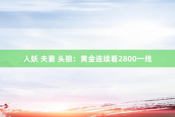 人妖 夫妻 头狼：黄金连续看2800一线