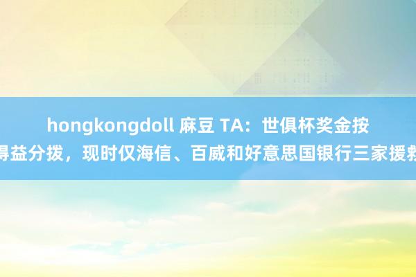 hongkongdoll 麻豆 TA：世俱杯奖金按得益分拨，现时仅海信、百威和好意思国银行三家援救