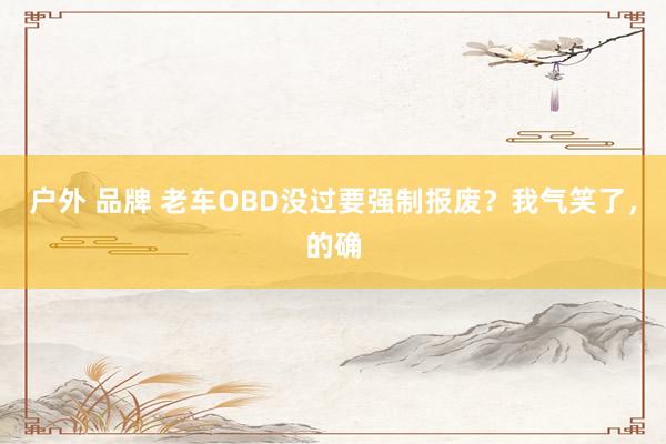 户外 品牌 老车OBD没过要强制报废？我气笑了，的确