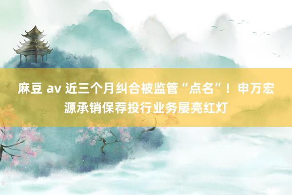 麻豆 av 近三个月纠合被监管“点名”！申万宏源承销保荐投行业务屡亮红灯