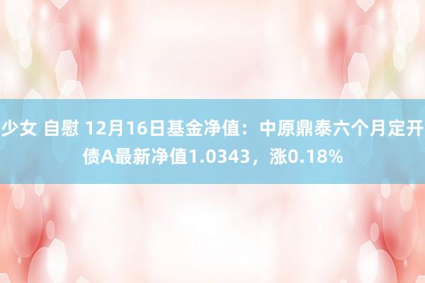 少女 自慰 12月16日基金净值：中原鼎泰六个月定开债A最新净值1.0343，涨0.18%