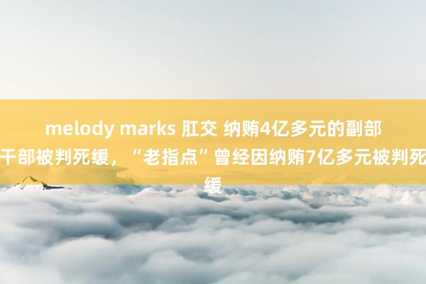 melody marks 肛交 纳贿4亿多元的副部级干部被判死缓，“老指点”曾经因纳贿7亿多元被判死缓