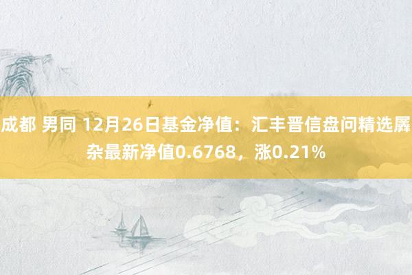 成都 男同 12月26日基金净值：汇丰晋信盘问精选羼杂最新净值0.6768，涨0.21%