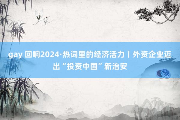 gay 回响2024·热词里的经济活力丨外资企业迈出“投资中国”新治安