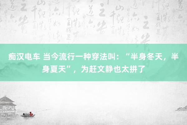 痴汉电车 当今流行一种穿法叫：“半身冬天，半身夏天”，为赶文静也太拼了