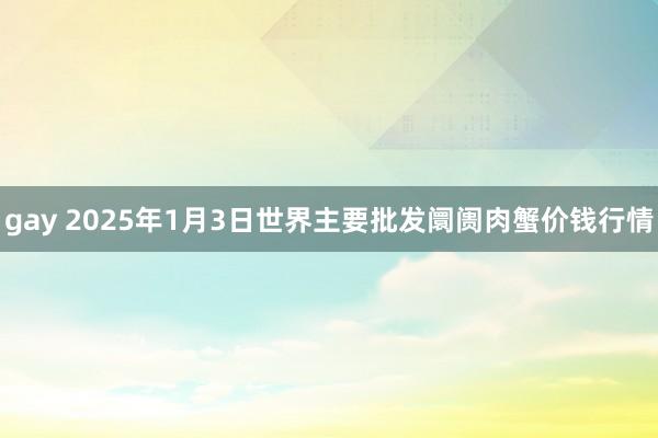 gay 2025年1月3日世界主要批发阛阓肉蟹价钱行情