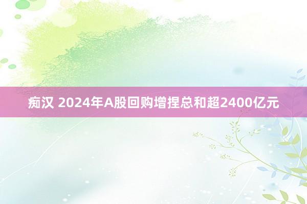 痴汉 2024年A股回购增捏总和超2400亿元