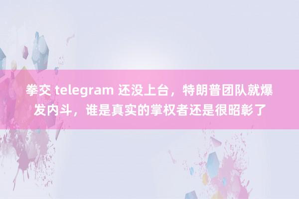 拳交 telegram 还没上台，特朗普团队就爆发内斗，谁是真实的掌权者还是很昭彰了