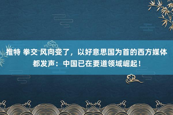 推特 拳交 风向变了，以好意思国为首的西方媒体都发声：中国已在要道领域崛起！