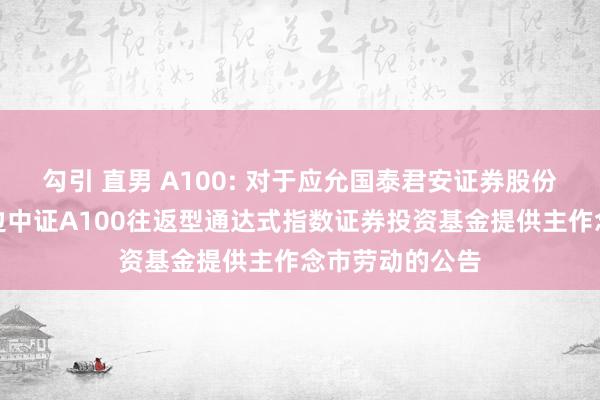 勾引 直男 A100: 对于应允国泰君安证券股份有限公司为南边中证A100往返型通达式指数证券投资基金提供主作念市劳动的公告