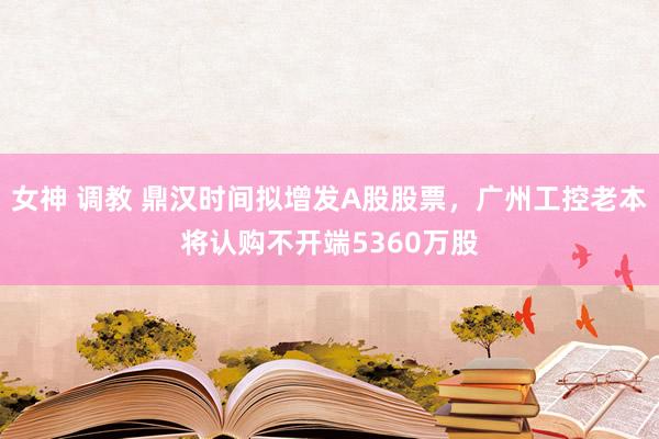 女神 调教 鼎汉时间拟增发A股股票，广州工控老本将认购不开端5360万股