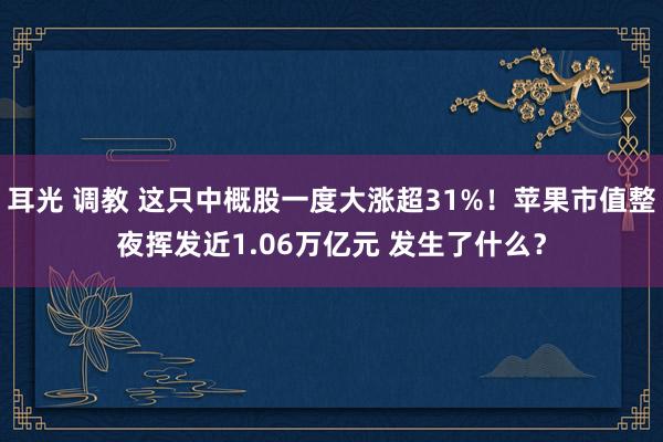 耳光 调教 这只中概股一度大涨超31%！苹果市值整夜挥发近1.06万亿元 发生了什么？